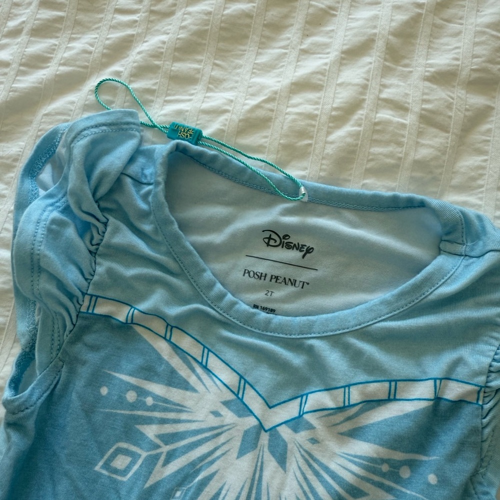 Posh Peanut Blue Ruffled Kids Dress - Picture 3 of 4
